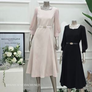 [미니멈]MD 스퀘어 넥 플레어 원피스  MD MMZBAWO3080BK_CJ