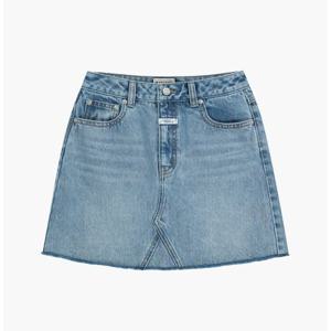 마리떼 W 로우 엣지 데님 미니 치마 MFG46UDS104 LBL BLU