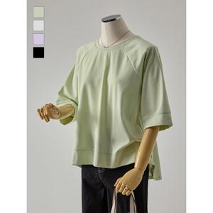 [커스텀에이블]라운드 나그랑 반팔 맨투맨_T2604TS048B