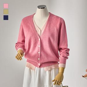 [커스텀에이블] 배색 레이어드 브이넥가디건_T2604CD035A