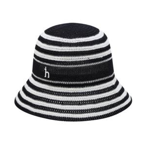 헤지스골프  네이비 여성 스트라이프 크로쉐 버킷햇(HWHE6E202N3)