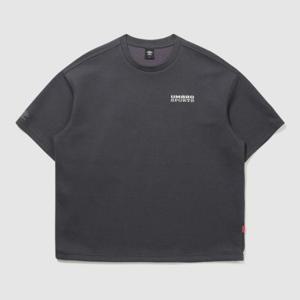 M 엄브로반팔티 NQK UQ223CFS42-DCH UNI 이중지 라운드넥 반팔 맨투맨 / DARK CHARCOAL