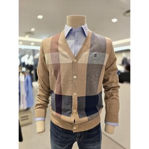 닥스 가디건 26년 모혼방 빅체크 패턴 브이넥 카디건 (DMP1SWCD201I1)