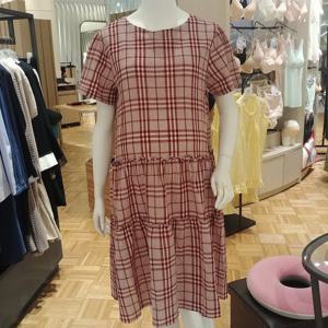 [마더피아]임부 체크무늬 셔링 원피스ROP264OM