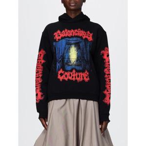 발렌시아가 후드 티셔츠 851238TUVD9 1000 Black