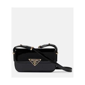 프라다 로고 페이턴트 레더 숄더 백 P00875453