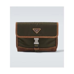 프라다 Re Nylon 스웨이드 트리밍 메신저 백 P01060657