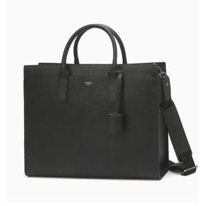 [헤지스ACC] 블랙 로고배색 소가죽 서류가방 HJBA6F650BK