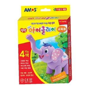 아모스 5000 탱탱아이클레이 4색 칼라 10g 점토/교육용 (1개)