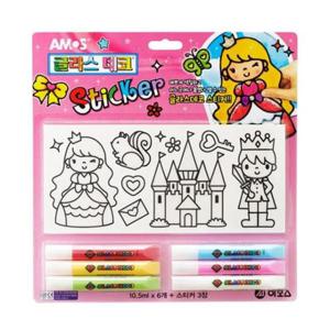 아모스 글라스데코 스티커 공주