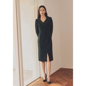 샤틴 에스블랑 카라 심플 미디 원피스 (B243A601) B243A601