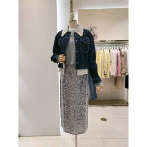 샤틴 스팽글 H라인 스커트 S234P907 S234P907A