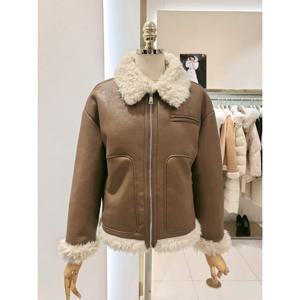 샤틴 카라 집업 무스탕 자켓 (S44H1690A) S44H1690A