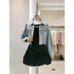 샤틴 큐빅 비즈장식 크롭 데님자켓 (s51p1720a) S51P1720A