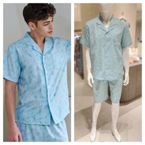 비너스 란제리 비너스 냉감 면 폴리 크리즈 잔꽃나염 여름 반팔 남성 잠옷 VPA4535M VPA453500000