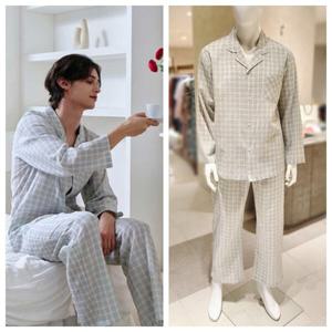 비너스 란제리 비너스 냉감 아사면 100% 선염 체크 여름 남성 잠옷 VPA4500M VPA450000000