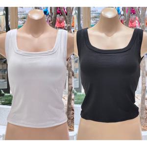 비너스 란제리 모달 골지 몰드컵 크롭탑 레이어드 이너 여성 런닝 나시 VLGC225R VLGC225R0000