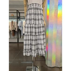 에이비에프지 ab.f.z  밴딩 체크 롱스커트 (AEZ2ZS34) AEZ2ZS34