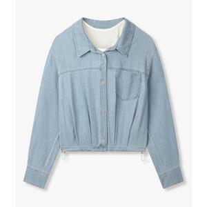 [보브] 스트링 헴 데님 저지 블라우스 712516010141