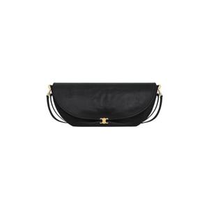 Celine셀린느 하프문 소프트 트리옹프 백 서플 샤이니 램스킨 블랙 124142T88-38NO