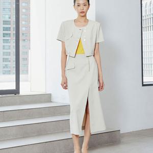 [에고이스트][CAPSULE LINE] 배색버튼 U넥 반팔 자켓 ER3WJ760