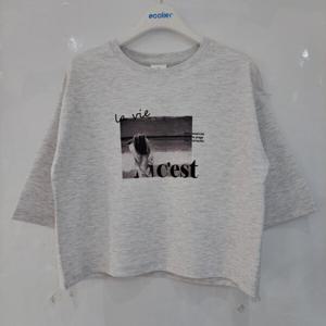 [에꼴리에]6.5부 포토 프린트티/24PT484GY_BP