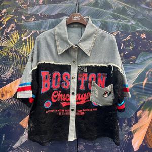 [르니앤맥코이]시스루레이스페인팅청셔츠MN07BL002_IC