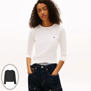 타미힐피거데님 여성 저지 롱 슬리브 티셔츠 T32G0TTO21TWT2 T32G0TTO21TWT2