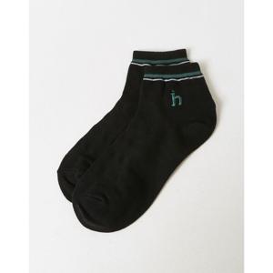 헤지스 로고자수 면혼방 단목양말 (HZSS6E304_BK) HZSS6E304