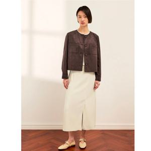 쉬즈미스 SWWJKQ12030  스웨이드 라운드넥 크롭 자켓 SWWJKQ12030