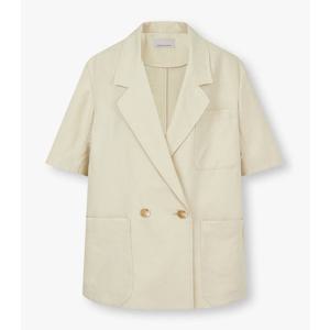 [보브] 하프 슬리브 오버핏 더블 자켓 715521000504