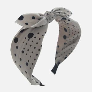 제이로렌 빈티지 도트 패브릭 리본 헤어밴드 H01563