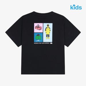 노스페이스 키즈 엠블럼 아카이브 반팔 티(NT7US08BLK) NT7US08S