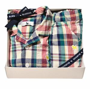 블루독베이비 26SS(BL) 마드라스체크셔츠팬츠세트 1463143220141101 1463143220