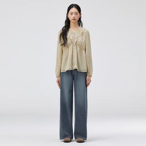 써스데이아일랜드 (써스데이아일랜드) 중청 세미 와이드 데님팬츠 T262MJE132 T262MJE132