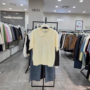 [ab.f.z]AFA2HW35/반팔 꽈배기 숏 카라 니트 티셔츠-IC_IC