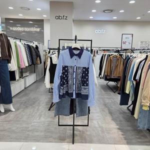 [ab.f.z]AFA5NB42/스트라이프 루즈핏 프린팅 주룸 셔츠-IC_IC