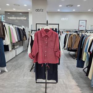 [ab.f.z]AFA2HB05/면 혼방 시원한 소재 롤업 밑단 스트링 셔츠-I