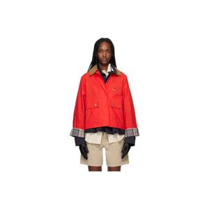 바버 재킷 레드 맥워스 캐주얼 재킷 261390F063026
