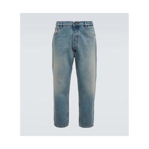 프라다 디스트레스드 미드라이즈 테이퍼드 진 P00758632