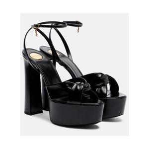 생로랑 Franciane 레더 플랫폼 샌들 P01163678