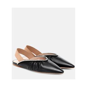 미우미우 레더 슬링백 발레리나 플랫 P00435978