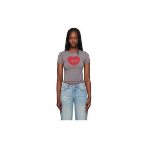 26 SS 디젤 여성 그레이 T 언큐티 롱 S5 티셔츠 261001F110011