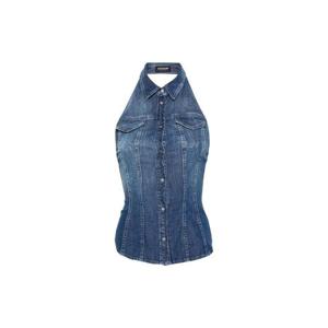 26 SS 돈덥 홀터넥 데님 크롭 탑 DC345DS0259DHB7 TP452439445