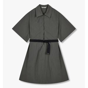 [보브] 벨티드 하프 집업 미디 원피스 715523700637