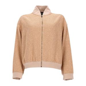 파비아나필리피 스탠드 칼라 와플 니트 봄버 재킷 GCD276F227 M