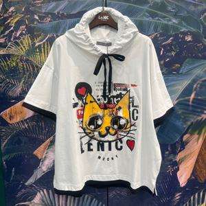 [르니앤맥코이]스팽글냥냥레이어드오버핏후드티셔츠MN05TS006_IC