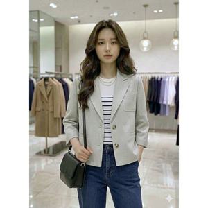 [숲]베이직 칠부소매 투버튼 자켓  SC4JK903