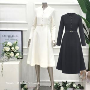 [미니멈]MD 브이넥 플레어 원피스  MD MZAAWO2320CR1_CJ