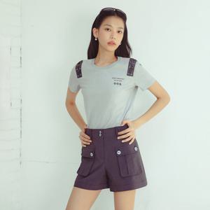 [에고이스트][캡슐]레이스업 포인트 자수 티셔츠 ER2CH660